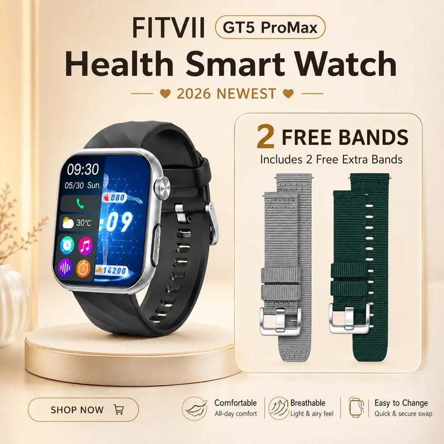 FITVII GT5 Pro Max in black with silver case